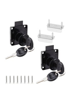 Buy 2 Pack File Cabinet Locks 22mm Cylinder Length Desktop Lock Mailbox Locks Desk Drawer Lock Keyed Different Rust-Resistant and Easy to Install in UAE