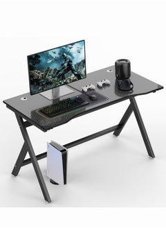 اشتري Gaming Desk 120CM PC Computer Desk, Home Office Desk Table Gamer Workstation, Simple Game Table, Black في السعودية