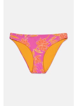 Buy Women 1 Pc Printed Bikini Bottom, Pink Combo in Saudi Arabia