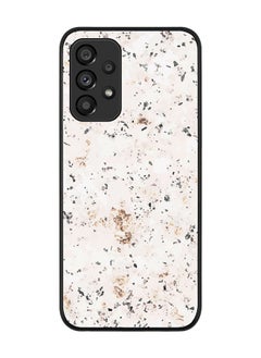 اشتري Rugged Black edge case for Samsung Galaxy A33 5G Slim fit Soft Case Flexible Rubber Edges Anti Drop TPU Gel Thin Cover - Marble Print Stone في الامارات