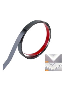 Buy Stainless Steel Wall Molding Trim Peel and Stick, Flexible Self Adhesive Metal Trim for Ceiling, Mirror Frame and More, Mirror Like Finish Metallized Black in Saudi Arabia