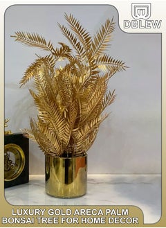 Buy Artificial Plants Home Garden Decor Golden Leaves Branches Fake Flowers Bush Vase For Wedding Bridal Bouquet Party Indoor DIY Office Table Centrepieces Arrangements Decoration in UAE