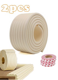 Buy 2PCS Baby Proofing Edge Guards Padding, 0.08M Extra Wide Edge Protectors with Adhesive 4M Tapes for Table, Desk(Beige) in Saudi Arabia