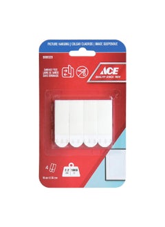 Buy 8-Piece Damage Free Adhesive Picture Hanging Strips White 1.6 x 5.5 cm 5999329 in Saudi Arabia