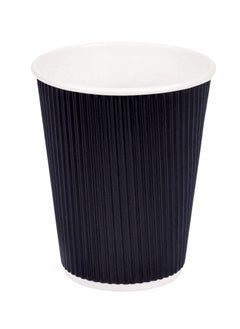 اشتري 25-Pieces Ripple Cups Black 12Oz, for Hot Beverages Tea, Coffee & Chocolate Drinks for Office, Party, Home & Travel. في الامارات