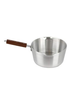 اشتري Professional Chef's Stainless Steel Milk Pan 22cm with Heavy Gauge Wooden Handle في الامارات