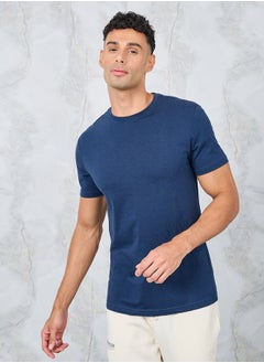 Buy Solid Regular Fit Cotton Rich T-Shirt in Saudi Arabia