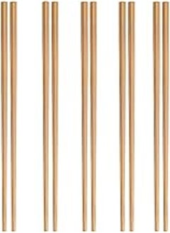 اشتري Chinese Chopsticks, Natural Reusable Smooth Style Decorated Set of 5 Pairs, For Sushi, Noodles, Ramen, Chinese Food, Original Gifts for Men and Women (Plain) في مصر