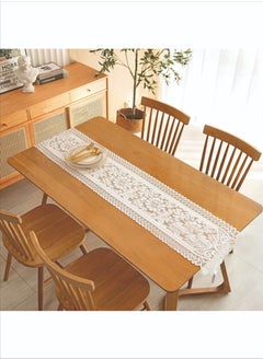 Buy Hollow Lace Table Runner White 182x 33 cm in Saudi Arabia