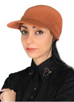 Buy Linda Women Dark Brown Color Rayon Fabric UV Protection Multi use Unique Fashion Head Wrap Cap Turban in UAE