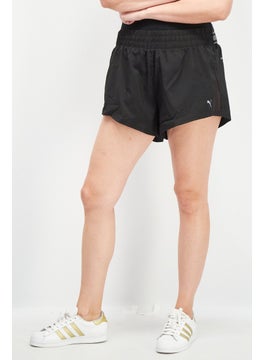 Buy Women Sportswear Fit Brand Logo Running Shorts, Black in Saudi Arabia