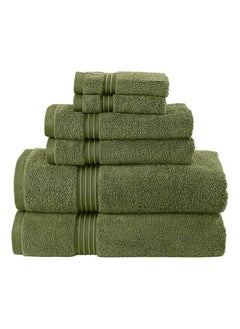 اشتري 6-Piece 550 GSM Ring-Spun Cotton Highly Absorbent Towel Set Includes 2xBath Towels, 2xHand Towels, 2xWashcloths في الامارات