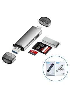 Buy 6 IN 1 SD Card Reader Adapter USB 3.0 USB C USB Micro OTG Dual Slot for UHS-I Micro SD SD SDXC SDHC Micro SDXC Micro SDHC MMC Compatible for MacBook Dell XPS Samsung Huawei Sony Google Grey in Saudi Arabia