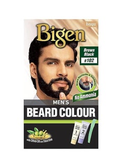 Buy Bigen Men's Beard Colour | No Ammonia Formula with Aloe Extract & Olive Oil - 102 Brown Black in UAE