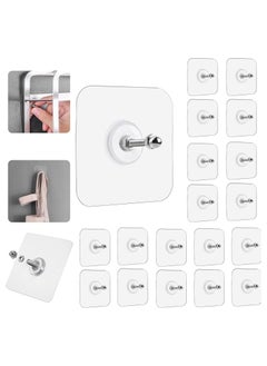 Buy 20 PCS Adhesive Hooks Heavy Duty Wall Hangers 2 in 1 Reusable Adhesive Hooks Heavy Duty 16mm Waterproof Rustproof and Oilproof Wall Hooks for Kitchen Bathroom Office in UAE