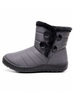 Buy Ankle Boots Thermal Waterproof Cotton Boots Grey in UAE
