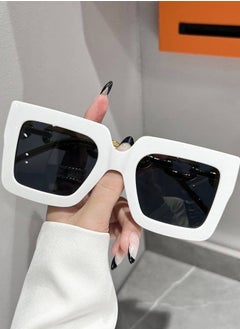 Buy Oversized Square Frame Fashion Sunglasses For Women - White in Egypt