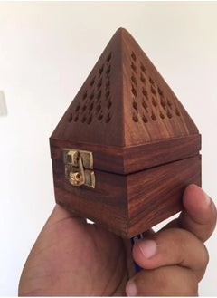 Buy Wooden pyramid shaped incense burner in Saudi Arabia