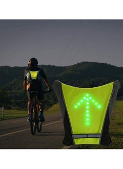 اشتري LED Turn Signal Safety Vest with Direction Indicator, USB Charging & Adjustable Bike Pack Accessory Guiding Light for Night Running Walking Cycling Gear - LED Glowing Reflective Backpack في الامارات