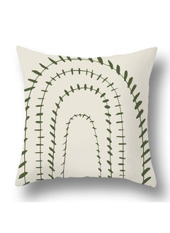 Buy Green botanical abstract geometric print pillowcase pillow cover 45*45cm in UAE