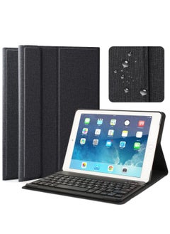 Buy IPad 9.7 2018 2017 Air 1 2 Case With Keyboard Removable Wireless Bluetooth With Non-Slip Adjustable View Angle Stand Cover Black in UAE