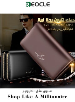 Buy Fashionable Business Multi-card Slot Large-capacity Zipper Men's Long Wallet Clutch Bag in UAE