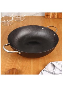 اشتري Preseasoned Cast Iron 30 cm Kadhai, Non Toxic and Coating (Pack of 1 Pcs) في الامارات