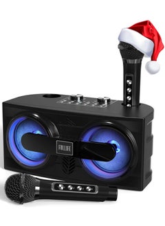 اشتري NEW Smart Berry M25 Bluetooth PA Speaker System with 2 UHF Wireless Microphones – Portable Karaoke Machine for Adults & Kids, LED Light, Echo, Bass Adjustment, Vocal Cut for Home & Outdoor Parties في الامارات