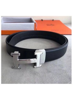 Buy Luxury Designer Leather Belt with Metal H Buckle - High-Quality Fashion Accessory for Men and Women in UAE