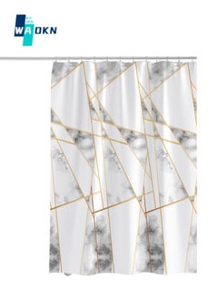 Buy Marbled Shower Curtain Liner 180 x 180 cm, Waterproof Abstract Modern Shower Curtain for Standard Bathtubs, Luxury Shower Curtain for Bathroom Decoration, Washable Fabric Shower Curtain Set in Saudi Arabia