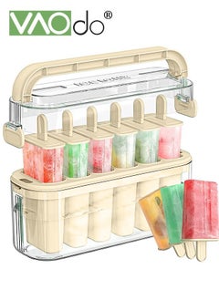 Buy 6PCS Large Popsicle Molds with Carry Handle and Storage Holder DIY Popsicle Molds for Kids BPA Free Reusable Popsicle Mold Set Yellow in UAE