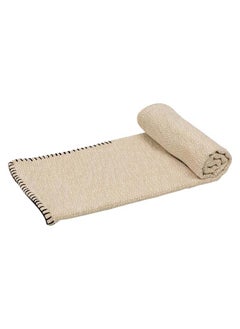 اشتري Blanket Stitched Table Runner, Beige & Black - 40x140 cm في الامارات