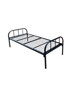 Buy Foldable and adjustable single bed, heavy duty, with a metal steel bed frame and settings without tools, size 90 * 190cm in Saudi Arabia
