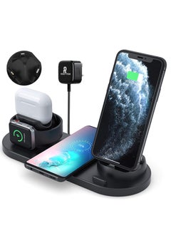 اشتري Wireless Charger, 6 in 1 Fast Charging Station for Apple Watch/AirPods Pro/iPhone Samsung في الامارات