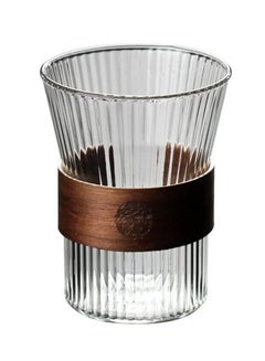 Buy Coffee Glass Cup 305ml Wooden Holder Coffee Cup For Espresso Turkish Demitasse Mugs Saudi tea Cappuccino Latte 305ml in Saudi Arabia