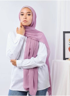 اشتري Plain Wide Crinckled Chiffon Pink For Women في مصر