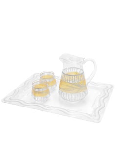 اشتري Acrylic Tray, Clear Tray, Acrylic Serving Tray with Handles for Ottoman, Coffee, Appetizer, Breakfast (Clear) في الامارات