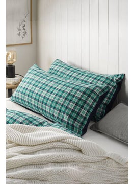 اشتري 2 Pieces Flannel Pillowcase 80 L x 40 W cm, Green في الامارات