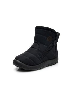 Buy Women's Thickened Waterproof And Anti Slip Cotton Boots, Snow Boots Black in UAE