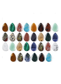 Buy 30 Pieces Worry Stones for Anxiety Teardrop Crystal Bulk 0.9 Inch Waterdrop Gemstone Thumb Healing Stress Pocket Stone Teardrop Pendants Bulk Stones Decor for Witchcraft DIY Meditation (Color Random) in Saudi Arabia