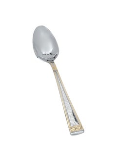 Buy Silver Eating Spoon Set Triangle Pattern with Gold 6 Pieces in Saudi Arabia