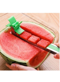 Buy CHESHTA Stainless Steel Watermelon Windmill Cutter Slicer Peeler for Fruit - Vegetable - Salad Quickly Cut Tool - Kitchen Tool (Stainless Steel + Green) (Watermelon Cutter (1Pcs)) in Egypt