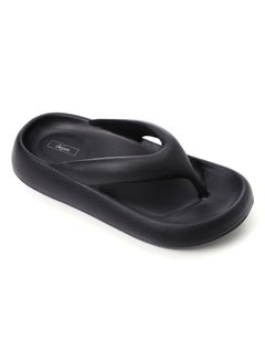 اشتري Practical Plain Thong Cloud Slippers - Black في مصر