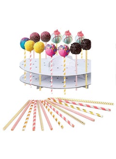 اشتري Straw, Lollipop Sticks, 100 Pcs Straws Colorful Cake Pops Making Tools for Pop DIY Homemade Fruit Candy Chocolate في السعودية