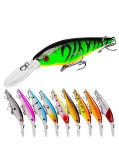 Buy 10 Pack Fishing Lures Hard Baits, 3D Eyes Minnow Fishing Lures Crankbait, Swimbait Fishing Tackle Lure Kit for Freshwater/Saltwater/Topwater, Bass, Trout, Walleye, Redfish in UAE