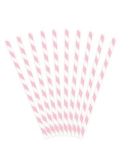 Buy Paper Straws, Light Pink Stripe in UAE