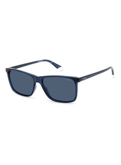 Buy Men's Polarized Rectangular Shape  Sunglasses Pld 4137/S Blue 43 - Lens Size: 42.8 Mm - Blue in UAE