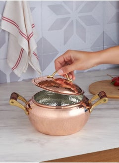 Buy Karaca Copper Casserole Pot with Lid 16 cm in UAE