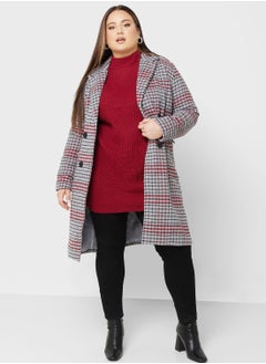 Buy Longline Check Printed Coat in Saudi Arabia