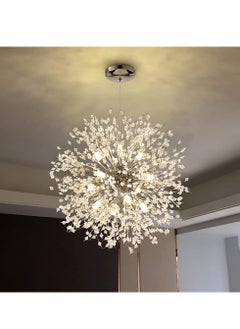 Buy 12 Head Modern Dandelion Crystal Chandelier Silver Head Bedroom Dining Room aisle Lighting in Saudi Arabia